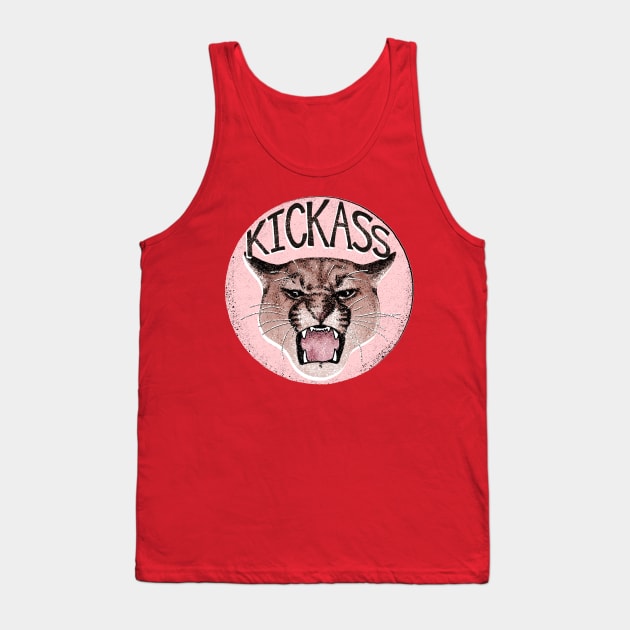 Kickass Large Cat Roaring Tank Top by Annelie